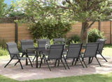 Garden Dining Set 9 pcs Grey Powder-Coated Steel 3379281