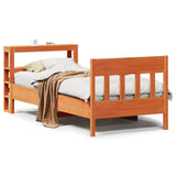 Bed Frame without Mattress Wax Brown 100x200 cm Solid Wood Pine 3306272