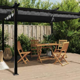 ZNTS Garden Gazebo with Retractable Roof Anthracite 3x6 m Aluminium 3217062