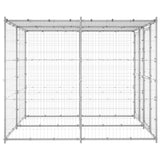 Outdoor Dog Kennel Galvanised Steel with Roof 4.84 m 3082271