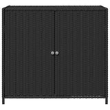 Garden Storage Cabinet Black 83x45x76 cm Poly Rattan 365543