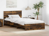 Bed Frame Smoked Oak 120 x 123 cm Engineered Wood 3408883