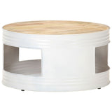 Coffee Table White 68x68x36 cm Solid Mango Wood 321932