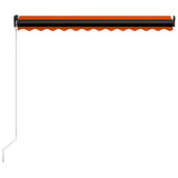 Manual Retractable Awning with LED 300x250 cm Orange and Brown 3055223