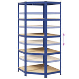 5-Layer Corner Shelf Blue Steel&Engineered Wood 4016964