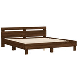 Bed Frame Brown Oak Engineered wood Double Bed Frame 3207524