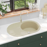 Granite Kitchen Sink Single Basin Oval Beige 144866