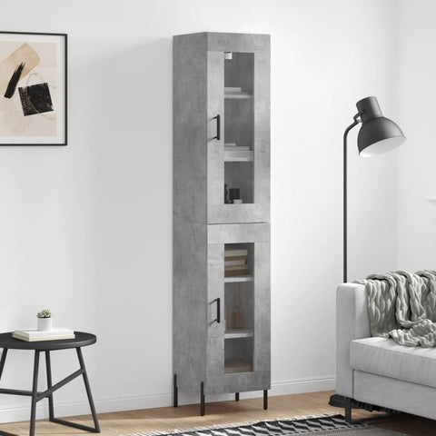 Highboard Concrete Grey 34.5x34x180 cm Engineered Wood 3199437
