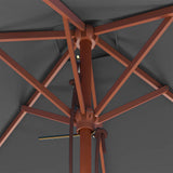 44535 Outdoor Parasol with Wooden Pole 150x200 cm Anthracite