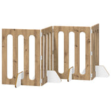 Folding Pet Fence 4 pcs Artisan Oak 201 x 38 x 70 cm 8005970