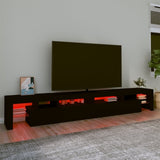 TV Cabinet with LED Lights Black 260x36.5x40 cm 3152819