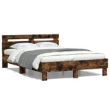 Bed Frame Smoked Oak Engineered wood, Plywood 120x200 cm Modern 3207431