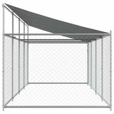 Dog Cage with Roof and Door Grey 8x2x2 m Galvanised Steel 3209570