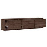 TV Cabinet with LED Brown Oak 165 x 34 x 40 cm Engineered Wood 3418716