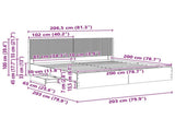 Bed Frame with Storage and Headboard Sonoma Oak 200 x 200 cm 3413919