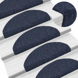 Stair Mats Self-adhesive 20 pcs 65x21x4 cm Blue Half Round Large 3365648