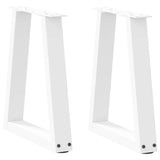 ZNTS Dining Table Legs V-Shape 2 pcs White 28x cm Steel 4012541