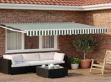 Electric Retractable Awning Green and White 3 x 2 m 3419891