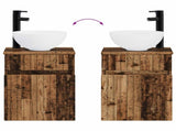 Bathroom Furniture Set 4 pcs Old Wood Engineered Wood and Glass 3407469