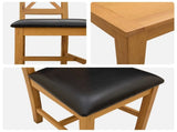 Dining Set 5 pcs Black Solid Oak Wood 3430364