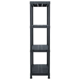 Storage Shelf Racks 5 pcs Black 60x30x138 cm Plastic 276252