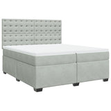 Box Spring Bed with Mattress Light Grey 200x200 cm Velvet 3291014