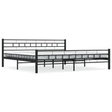 ZNTS Bed Frame without Mattress Black Steel 200x200 cm 285281