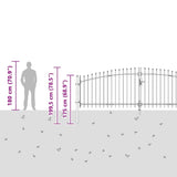 Double Gate with Lock Woerden Grey 400 x 199.5 cm Steel 42008857