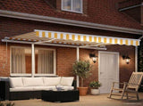 3069923 Manual Retractable Awning with LED 3,5x2,5 m Yellow and White