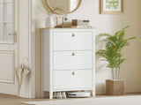 Modern Three-Drawer Shoe Cabinet - White T3398P330381