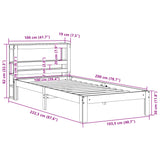 Bed Frame with Headboard without Mattress 100x200 cm 3306043