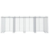 Gabion Wall for Garbage Bin 350x91x120 cm Galvanised Iron 151338