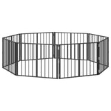 Dog Gate 8 pcs Black 80 x 60 cm Galvanised Steel 892012