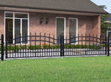 Fence Gate KAMPEN with Spear Top Black 302x78 cm Steel 151094