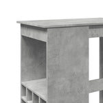 ZNTS Bar Table with Racks Concrete Grey 90x47.5x103.5 cm Engineered Wood 854340