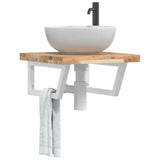 Basin Shelf Wall Mounted Steel and Solid Wood Acacia 3302766