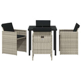 Garden Dining Set 5 pcs Light Grey Poly Rattan 3380609