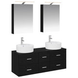 Bathroom Furniture Set 5 pcs Black Oak 3406912