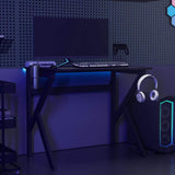 Gaming Desk with K Shape Legs Black 90x60x75 cm 325400