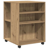 Side Table with Wheels Artisian Oak 55x60x78 cm Engineered Wood 853163