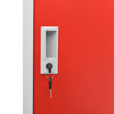Locker Cabinets 5 pcs Light Grey and Red 90x45x92.5 cm Steel 3095229