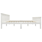 Bed Frame without Mattress White Solid Pinewood 180x200 cm Super King 283219