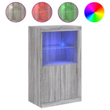 Side Cabinet with LED Lights Grey Sonoma Engineered Wood 836628