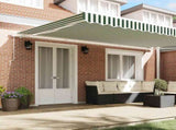 Retractable Awning Manual Green and White 500 x 350 cm 3331581