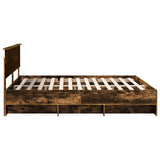 Bed Frame Smoked Oak 200 x 200 cm Engineered Wood 3408820