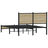 Metal Bed Frame without Mattress Sonoma Oak 120x190 cm Small Double 4007865