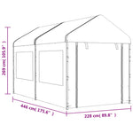 Gazebo with Roof White 4.46x2.28x2.69 m Polyethylene 3155478