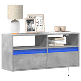 TV Wall Cabinet with LED Lights Concrete Grey 100x31x45 cm 852337