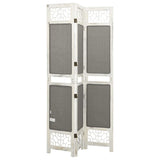 3-Panel Room Divider Grey 105x165 cm Fabric 338554