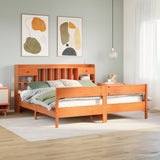 Bookcase Bed without Mattress Wax Brown 200x200cm Solid Wood Pine 3323016